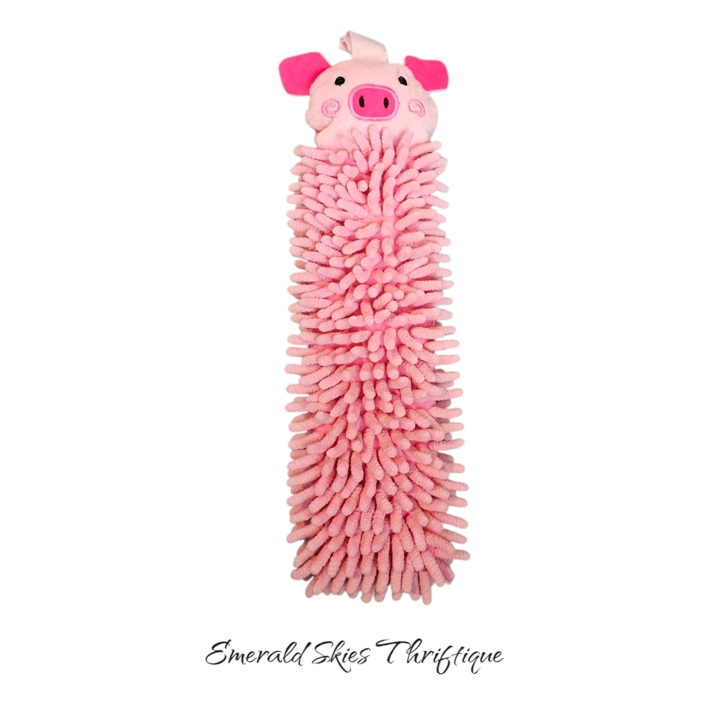 Norwex Kids Pink Pig Microfiber Baclock Hand Towel
